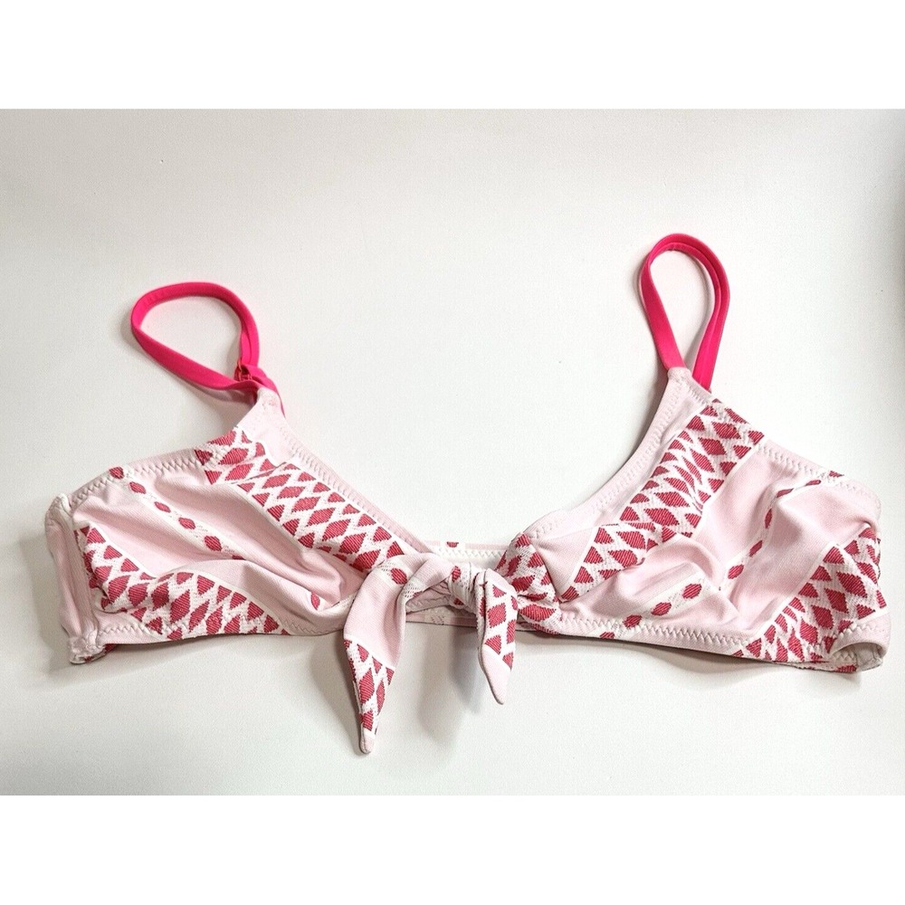 lemlem By Liya Kebede Bikini Swim Top Women's Size S Pink Jemari Tie Front